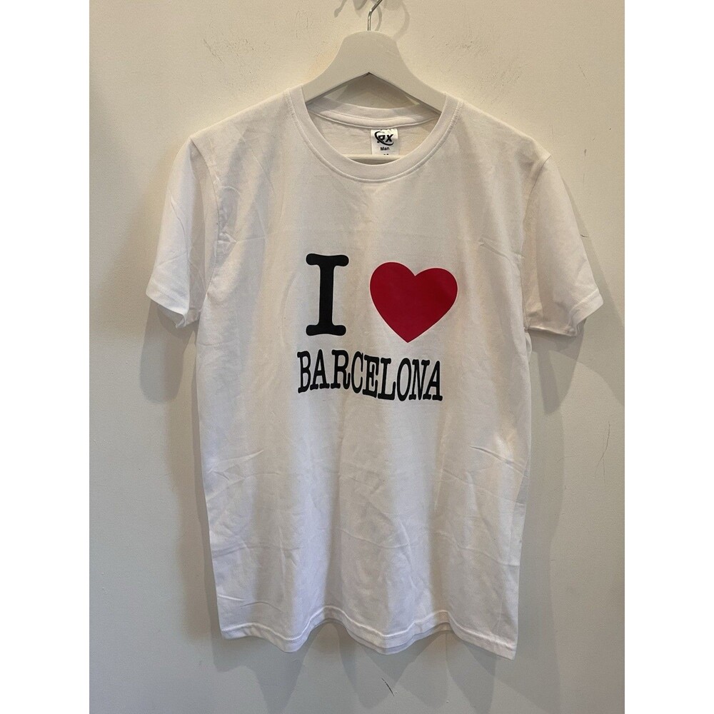I Love (heart) Barcelona NWOT White T-shirt Medium Souvenir Spain